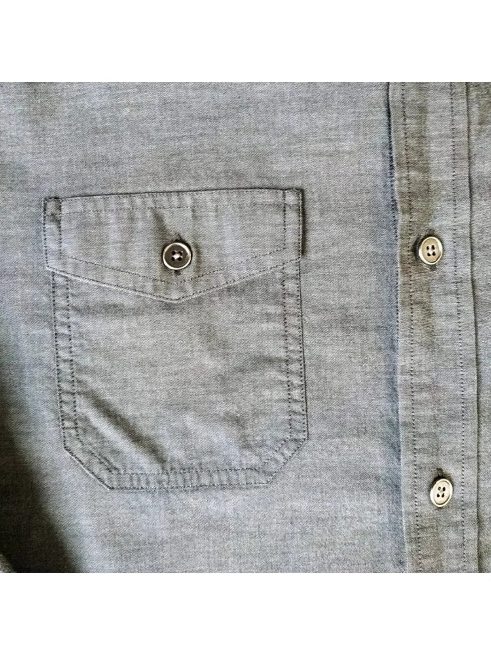 Banana Republic Men's Oxford Button Down Shirt size Large L Gray Long Sleeve